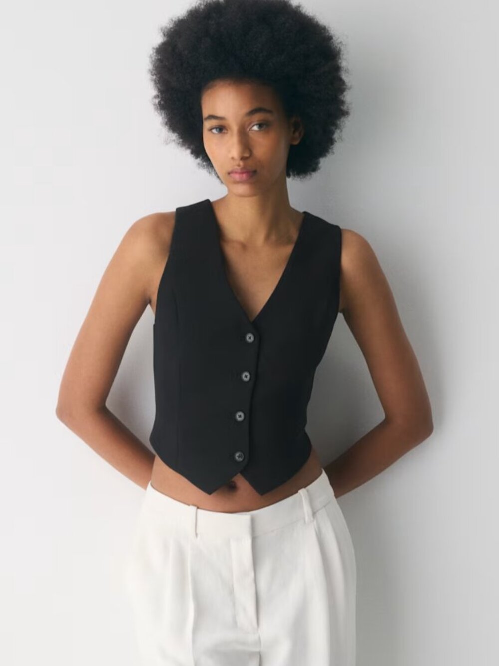 NWT Aritzia WILFRED Pacino Vest - Crepette - Black 12